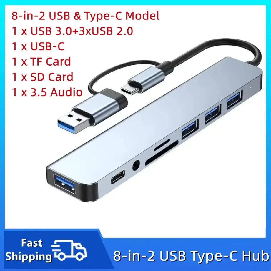 Type-C 8-in-2 Multi Hub